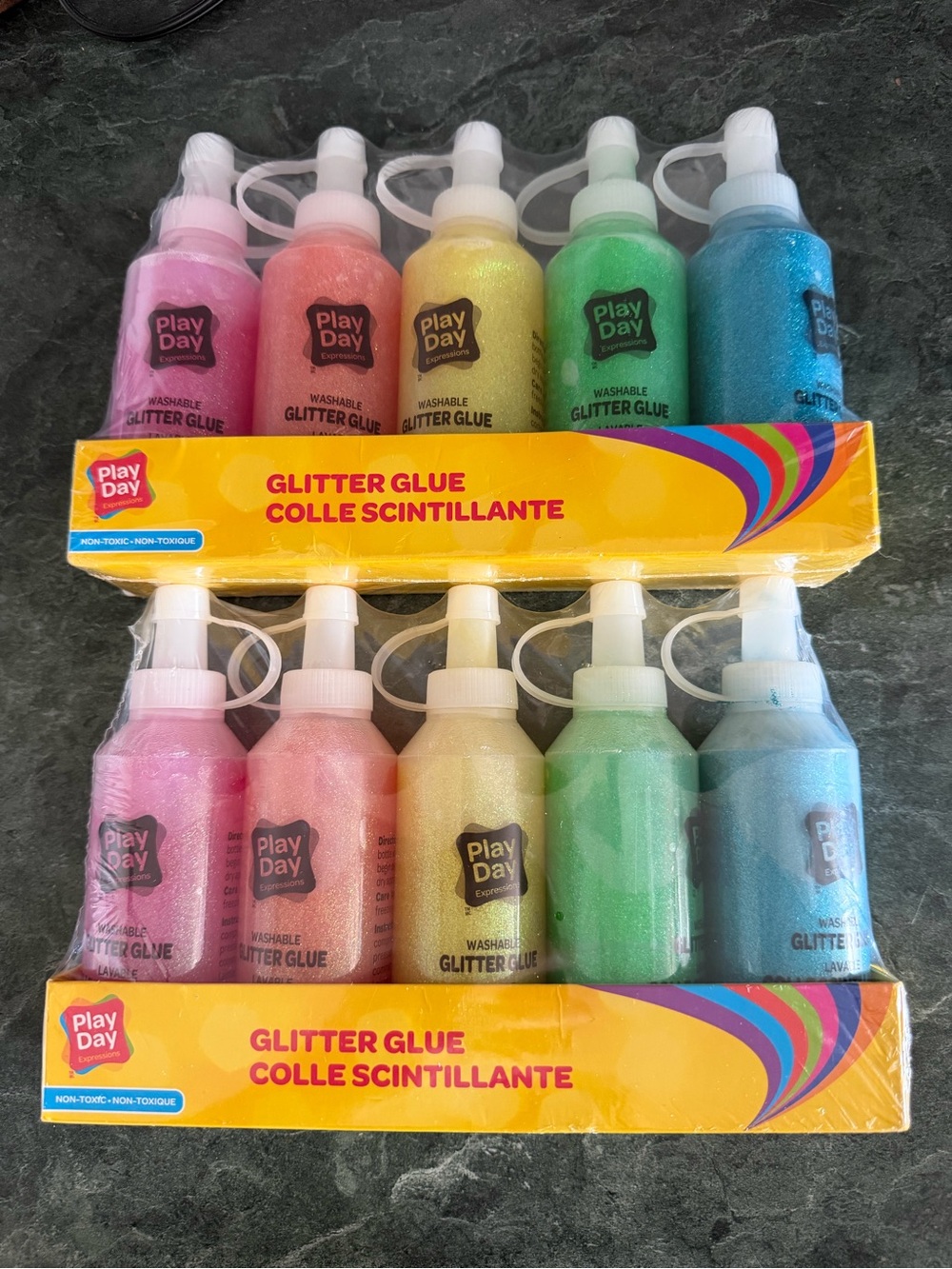Glitter Glue Craft Packs 5 Bottles Brand New Packages Slime Creative Projects x2